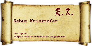 Rehus Krisztofer névjegykártya